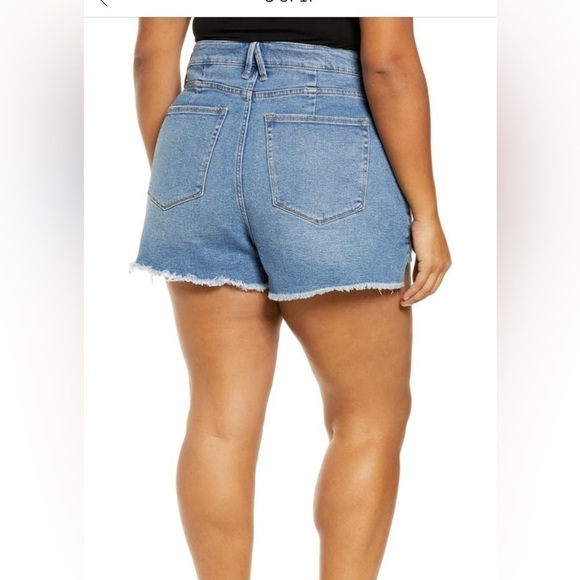 Good American Blue Good Curve High Waist Plus Denim Shorts 22 - Picture 2 of 3